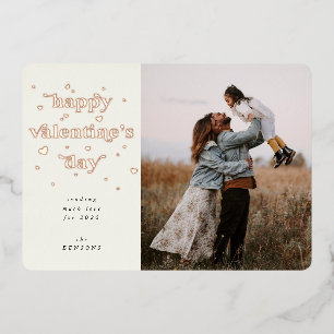 Foil Happy Valentine's Day + Herz Foto Card Folien Feiertagskarte