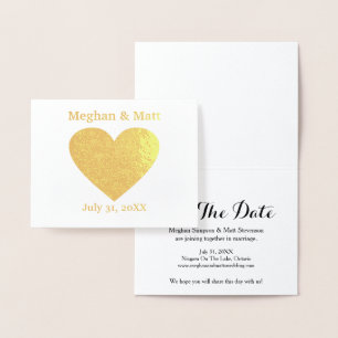 Foil Heart Save the Date Cards Folienkarte