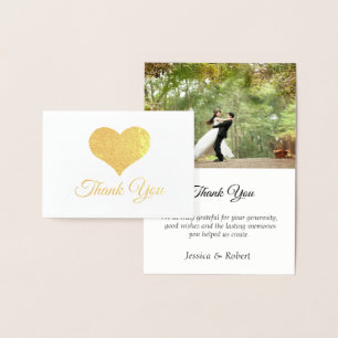 Foil Heart Wedding Foto Danke Karte