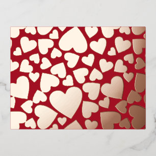 Foil Hearts Valentine Folien Feiertagspostkarte