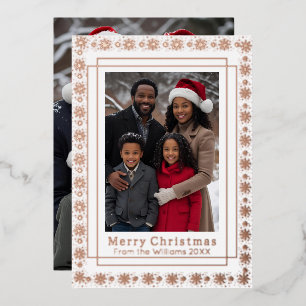 Foil Holiday Card 2 Foto Weihnachtszeit Rose Folien Feiertagskarte