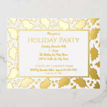 Foil Holly Gerahmt Holiday Party Postcard Einladun