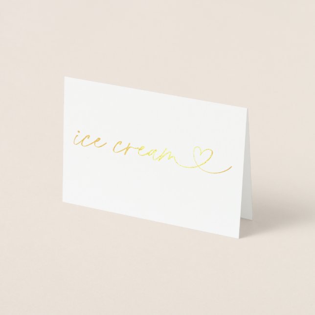 Foil Ice Cream Food Label Wedding Table Card Folienkarte (Vorderseite)