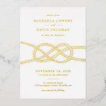 Foil Illustrierte Knot Nautical Wedding Einladung