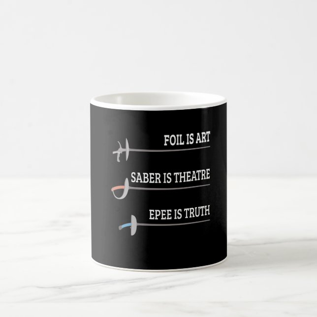 Foil Is Art Fencing Fencer Epee Fencing Kaffeetasse (Mittel)
