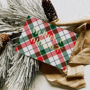 Foil Kariert Merry & Bright Typografy Holiday Card Folien Feiertagskarte