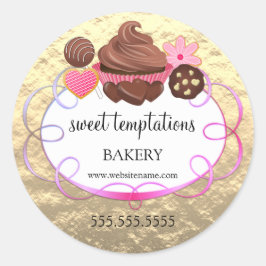 Foil Look Assorted Pastries Bäckerei Verpackung Runder Aufkleber