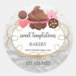 Foil Look Assorted Pastries Bäckerei Verpackung Runder Aufkleber