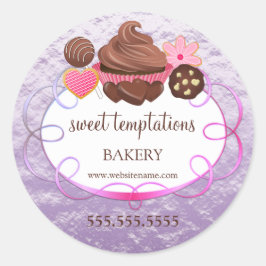 Foil Look Assorted Pastries Bäckerei Verpackung Runder Aufkleber