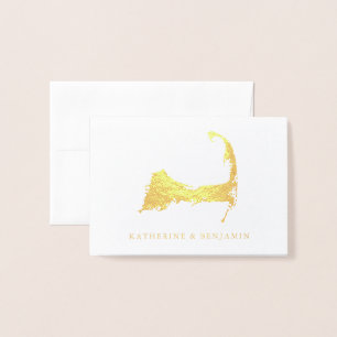 Foil Map Detaillierte Cape Cod   Hochzeit Folienkarte