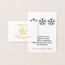 Foil Merry Christmas Snowflake - 3x5 Faltkarte Folienkarte