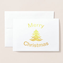 Foil Merry Christmas Tree - Christmas Folded Card Folienkarte
