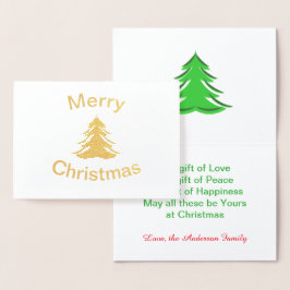 Foil Merry Christmas Tree - Christmas Folded Card Folienkarte