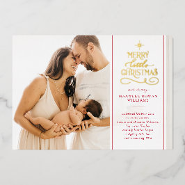 Foil Merry Little Christmas Holiday New Baby Folien Feiertagskarte