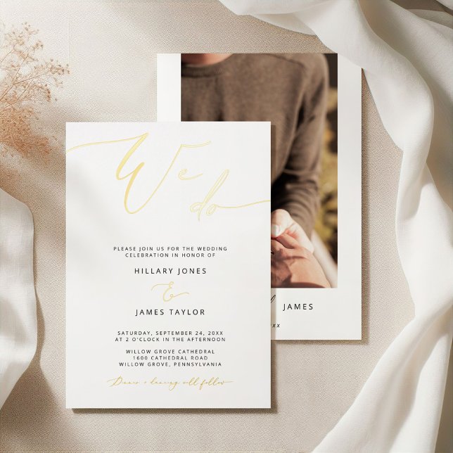 FOIL Modern We Do Calligraphy Wedding Einladung (Von Creator hochgeladen)