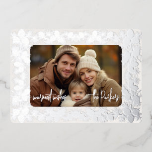Foil Pinecone Holiday One Foto-Karte - weiß Folien Feiertagskarte