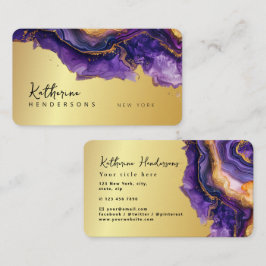 Foil Purple Agate gold glitter marble Professional Visitenkarte