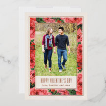 Foil Rose Rahmen Valentine's Day Foto Card - Elfen