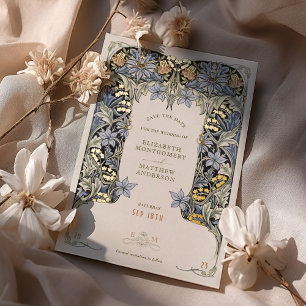 Foil Save the Date Card Viktorianisch Elegance Wed Folieneinladung