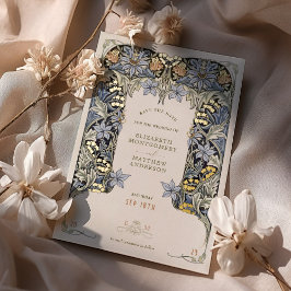 Foil Save the Date Card Viktorianisch Elegance Wed Folieneinladung