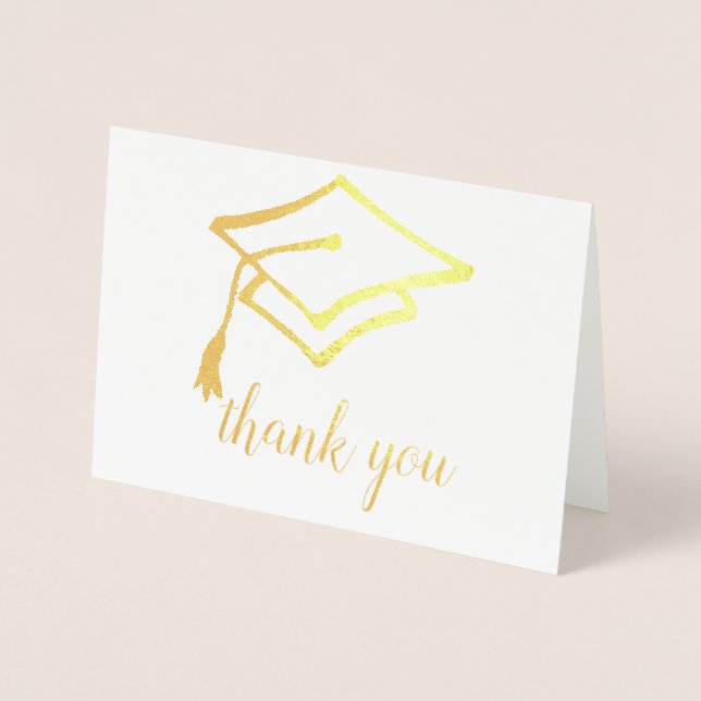 Foil script & graduate cap & tassel design folienkarte (Vorderseite)