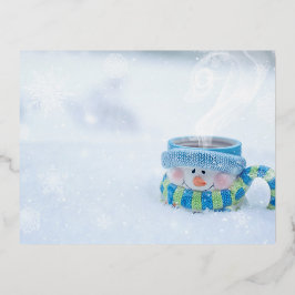 Foil Snowman Illustrationskarte Folien Feiertagspostkarte