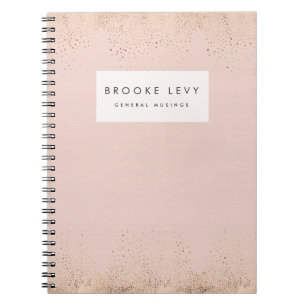 Foil Sparkle Peach Personalisiert Journal-Notebook Notizblock