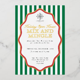 Foil Stripe Wavy Business Holiday Party Einladung