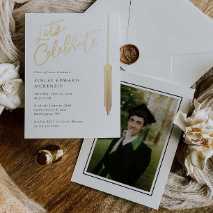 Foil Tassel Grad Party Abschluss Einladungskarte Folien Feiertagskarte