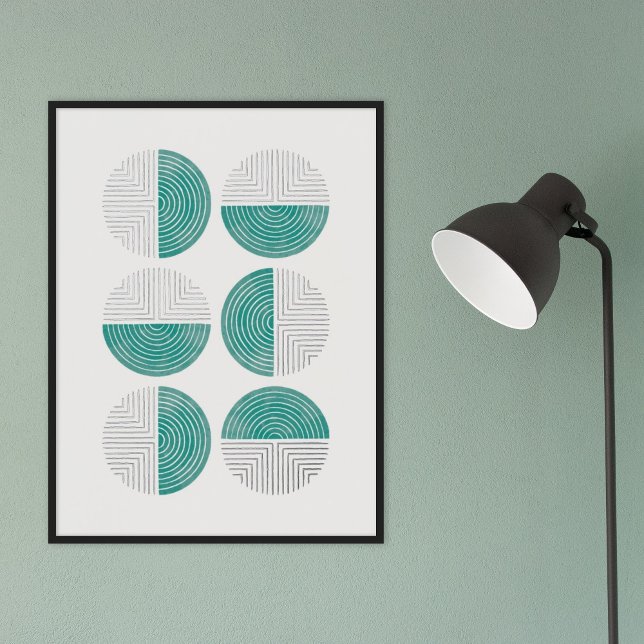 Foil Turquoise Circle Geometric Art Print Poster (Von Creator hochgeladen)