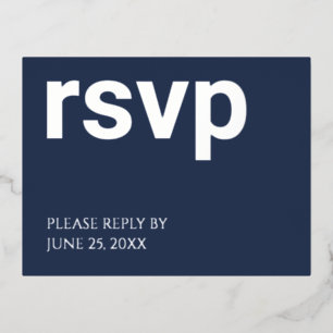Foil UAWG Navy Blue Stilvolle Speisen Postkarte