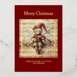 Foil und rot Frohe Weihnachtskarte Folien Feiertagskarte