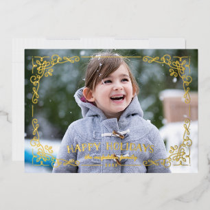 Foil Verziert Frame Happy Holidays Holiday Card Folieneinladung