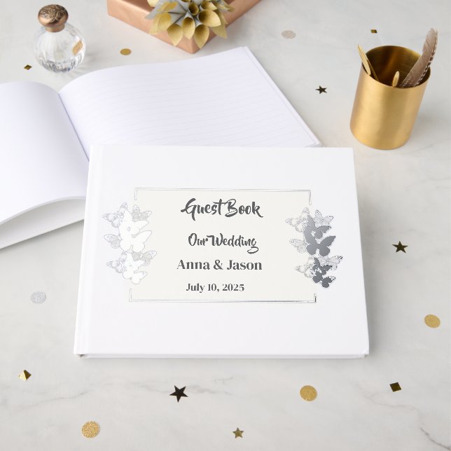 Foil Wedding Guestbook Gästebuch (Vorderseite offen)