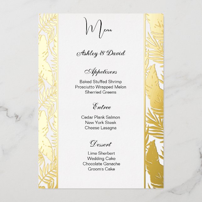 Foil Wedding Menu Card Folieneinladung (Vorderseite)