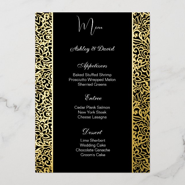 Foil Wedding Menu Card Folieneinladung (Vorderseite)