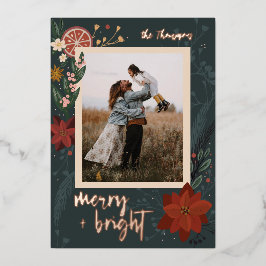 Foil Winter Spice Flat Holiday Foto Card Folien Feiertagskarte
