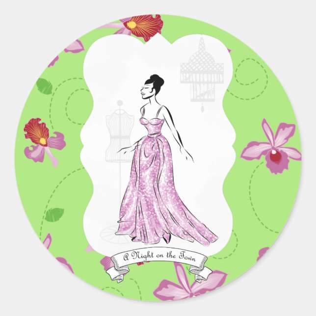 Fois à Paris Fashion Illustration Sticker (Vorderseite)