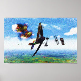 Fokker D.VII Shotdown von Nieuport 28.C1 Poster