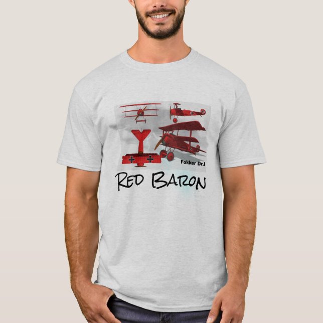 Fokker roten Barons Triplane T-Shirt (Vorderseite)