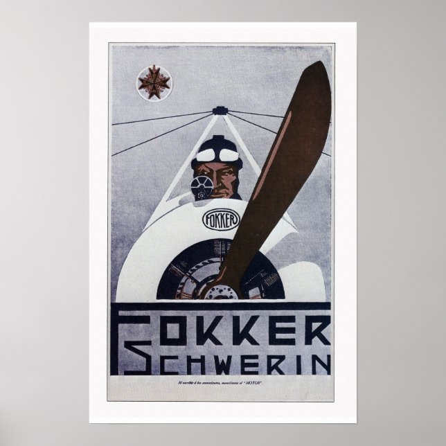 Fokker Schwerin WW1 Aviation Poster (Vorne)