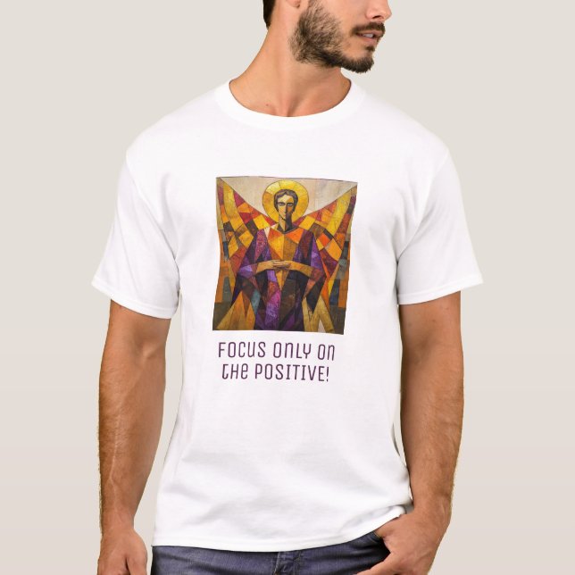 "Fokus auf die positiven" Engel T-Shirt (Vorderseite)