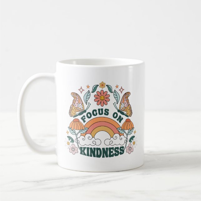 Fokus auf Kindness Groovy Graphic Kaffeetasse (Links)