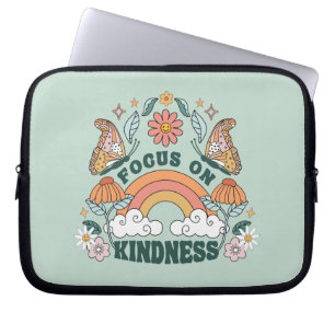 Fokus auf Kindness Groovy Graphic Laptopschutzhülle