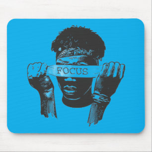 Fokus Augenbinde Motivations- Street Art Illustrat Mousepad
