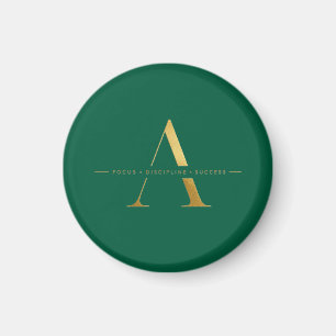 Fokus Disziplin Erfolg Minimalist Gold Design Magnet
