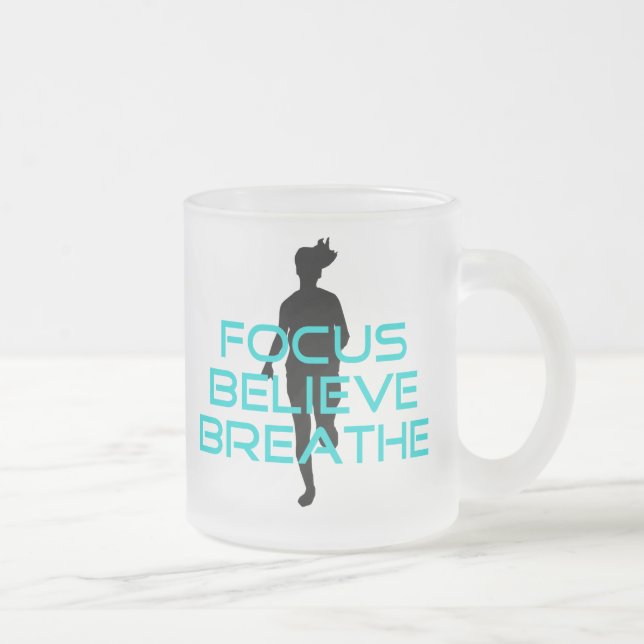 Fokus glaubt Atmen Aqua Mattglastasse (Rechts)