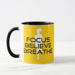 Fokus glaubt Breathe Gelb Inspirierend Tasse