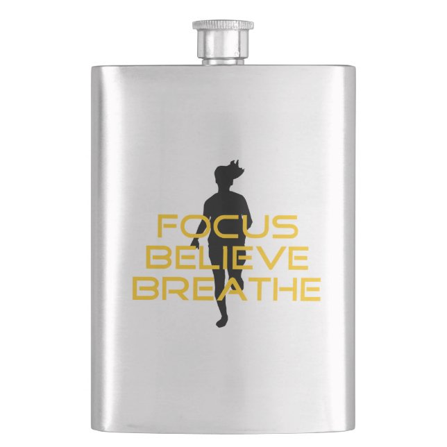 Fokus glaubt Breathe Gelbe Running Fitness Flachmann (Vorderseite)