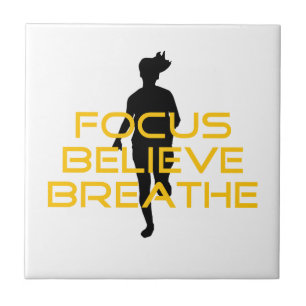 Fokus glaubt Breathe Gelbe Running Fitness Fliese